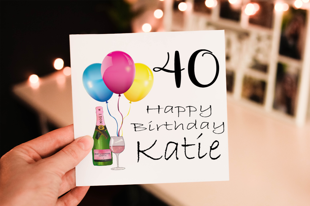 40th Birthday Personalised Card, Card for 40th Birthday